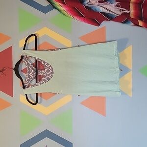 Aperture Active Mint Green & Silver  Tanktop With Built In Sports Bra Size Small